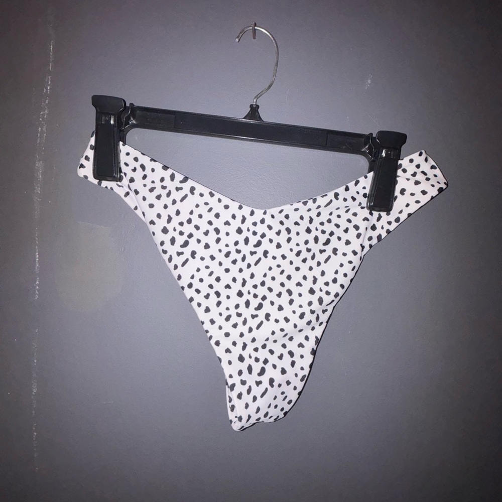 White and Black High-Cut Bikini